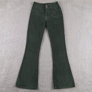 Lucky Brand Stevie High Rise Flare Corduroy Pants Green 2/26R